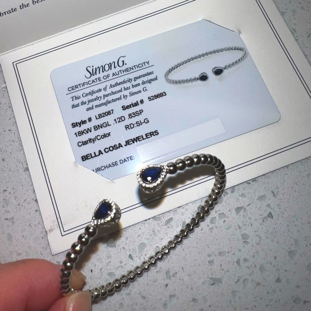 Simon G. 18K White Gold Bracelet with Sapphires and Diamonds